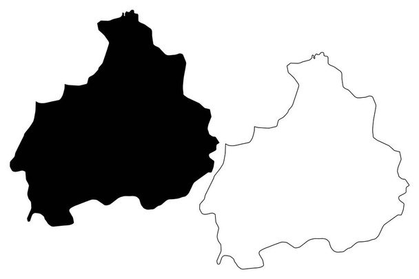 Εικονογράφηση διάνυσμα χάρτη Aksaray (επαρχίες της Δημοκρατίας της Τουρκίας), Ακσαράι ili Χάρτης σκίτσων σκαριφήματος - Διάνυσμα, εικόνα