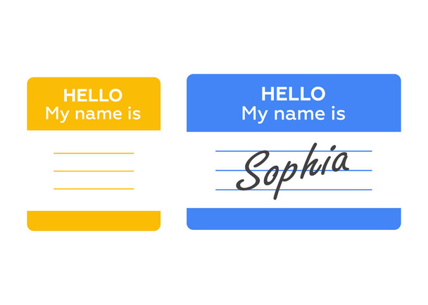 name tag banner. Name tag set. Hello my name is. card, Label sticker, introduce badge - Vector, Image