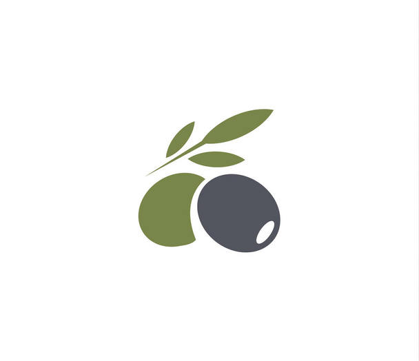 emblema de las aceitunas. Elemento logo aceite de oliva. Rama verde olivo, hojas y fruta. Signo alimenticio natural
. - Vector, imagen