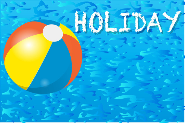 Ferienpool und Beachball - Vektor, Bild
