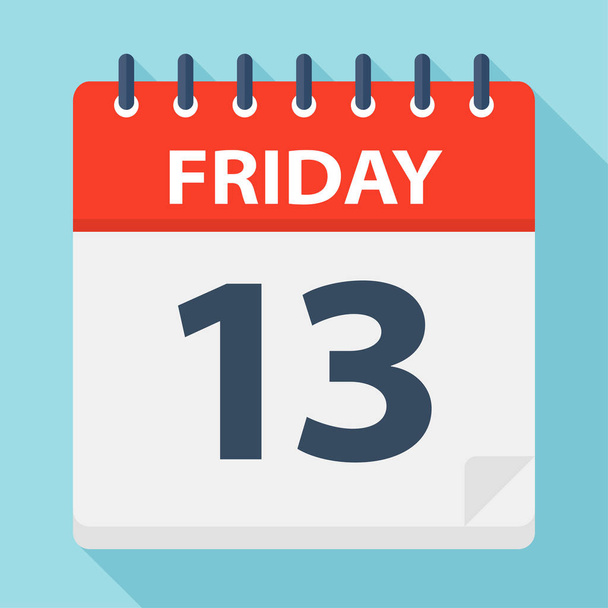 Friday 13 - Calendar Icon - Vector Illustration - Вектор,изображение
