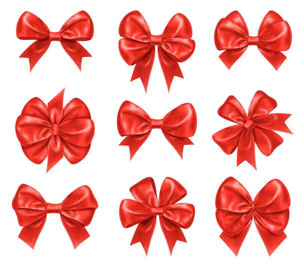 Bow knots for new year and xmas gift decorations. - Vector, Image