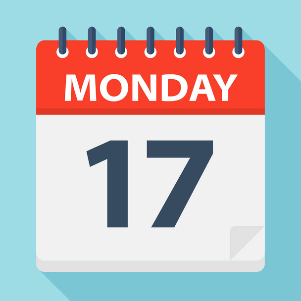 Monday 17 - Calendar Icon - Vector Illustration - Vector, Image