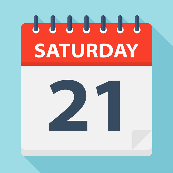 Saturday 21 - Calendar Icon - Vector Illustration - Vector, Image