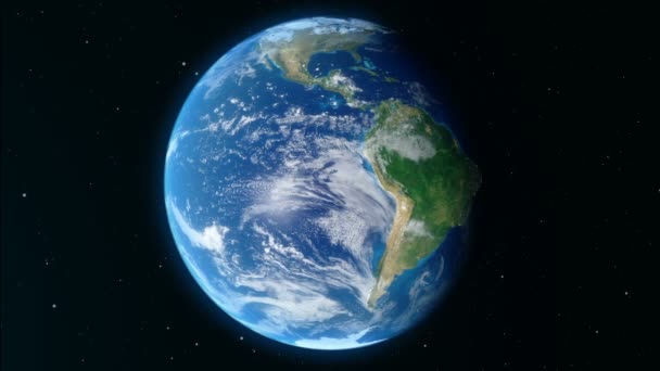 Animação 3D A Terra gira em torno de seu eixo. Mundo Globo cercado por espaço infinito. Globo Mundial do Espaço. Mudança de dia e de noite. Elementos desta imagem fornecidos pela NASA
 - Filmagem, Vídeo