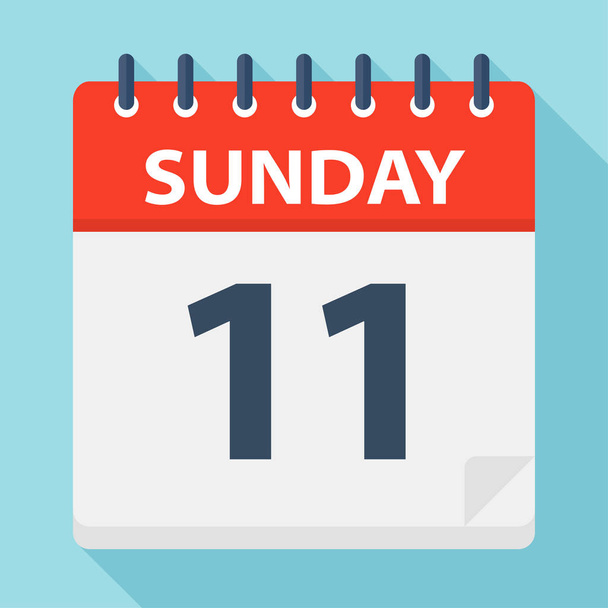 Sunday 11 - Calendar Icon - Vector Illustration - Vektor, Bild