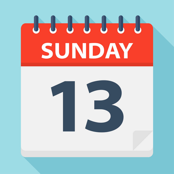 Sunday 13 - Calendar Icon - Vector Illustration - Vektor, kép
