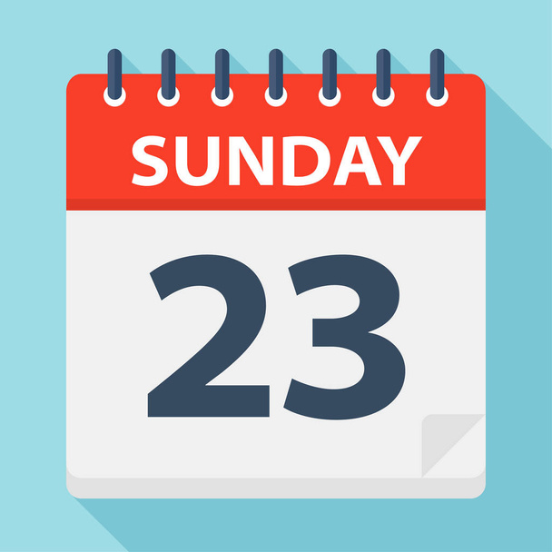 Sunday 23 - Calendar Icon - Vector Illustration - Vector, Image