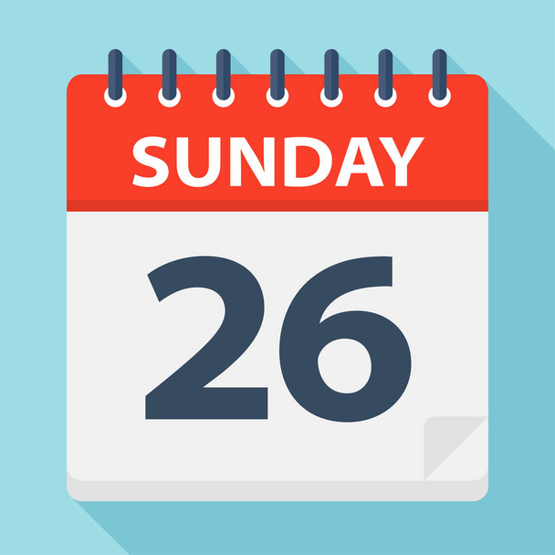 Sunday 26 - Calendar Icon - Vector Illustration - Vector, afbeelding
