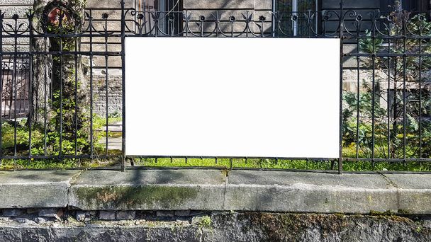 Large Outdoor City Urban White Blank Advertisement Billboard Banner Sign Mock Up .Isolated Template - Photo, Image