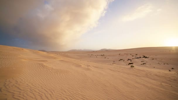 Film z Pustynny krajobraz zachód słońca - Materiał filmowy, wideo