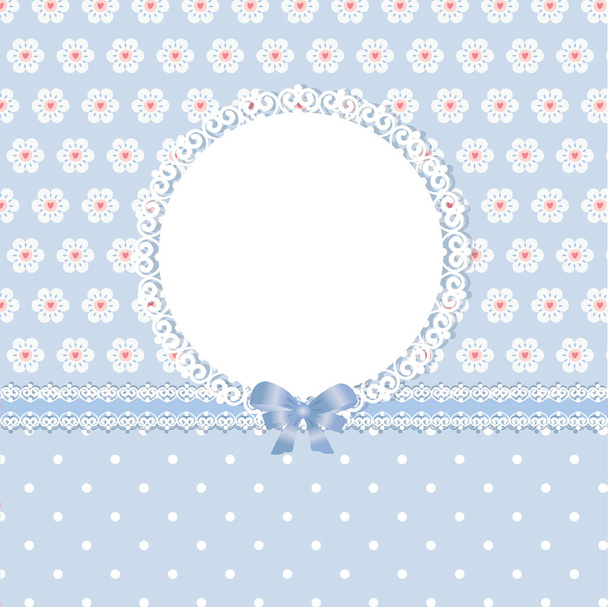 Romantic floral blue vector background for greeting card, baby shower, invitation. Copy space - Vector, Imagen
