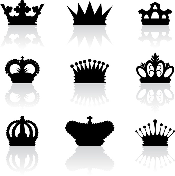 Király korona ikonok - Vektor, kép