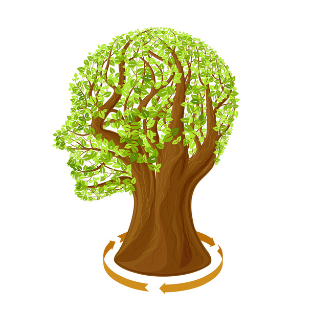 Tree with green leaves - Vector, Imagen