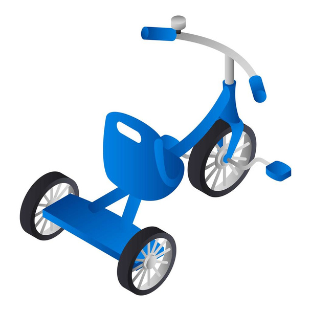 Blue boy tricycle icon, isometric style - Διάνυσμα, εικόνα