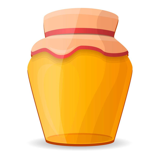 Fresh honey jar icon, cartoon style - Вектор,изображение