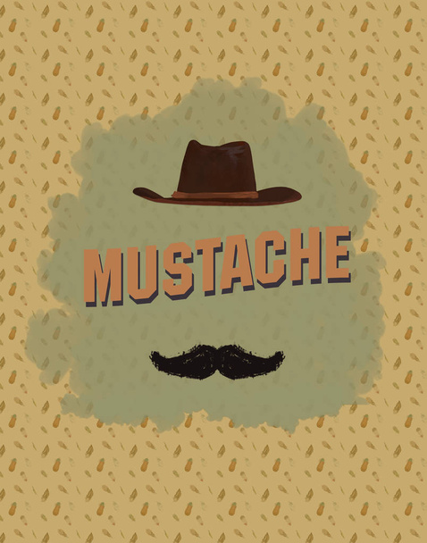 Card with mustache for Father's Day. barbershop Vintage background - Fotografie, Obrázek