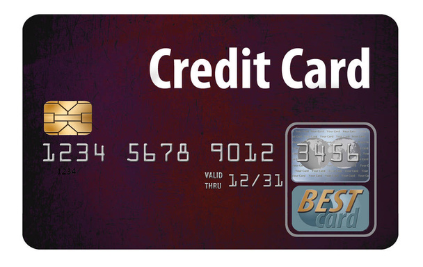 Aquí hay una tarjeta de crédito falsa aislada en el fondo
. - Foto, Imagen
