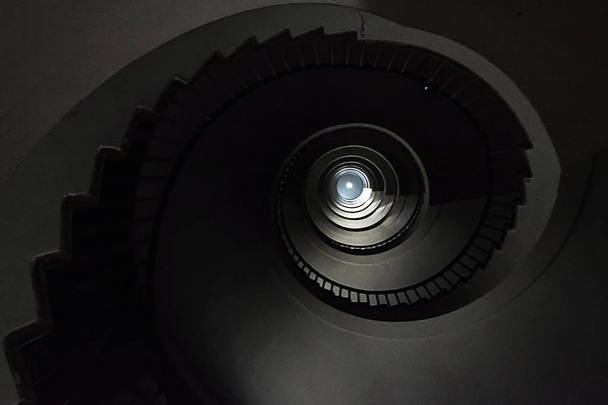 Spiral staircase in black and white - Photo, Image