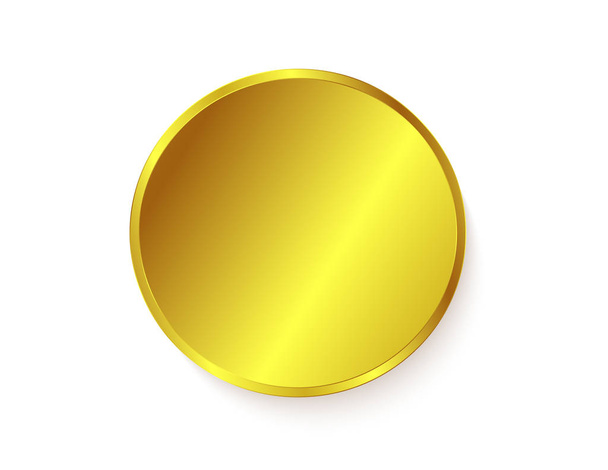 Golden metal circle isolated on white background - Vector, imagen