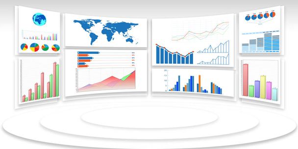 Wykresy biznesowe i koncepcja infografiki - Zdjęcie, obraz