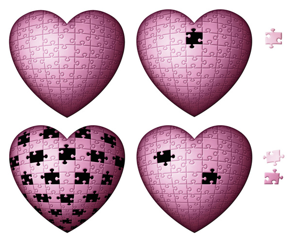 Coeurs de puzzle rouge
 - Photo, image