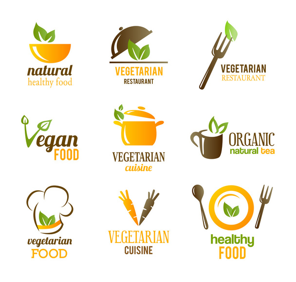Vegetarian Food Icons - Wektor, obraz