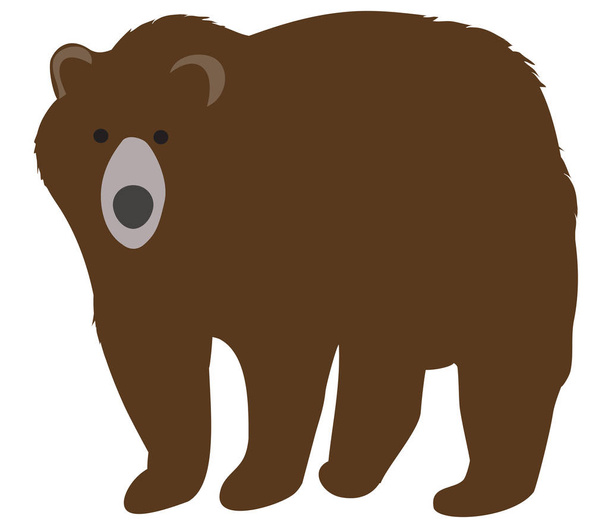 ilustración vectorial de una silueta de oso marrón. Fondo abstracto de la naturaleza. Mundo animal
. - Vector, imagen