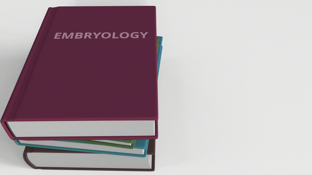 Embriyoloji kitap yığını. 3D animasyon - Video, Çekim