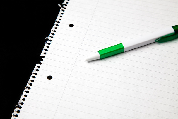 Blank sheet of paper with pen - Φωτογραφία, εικόνα