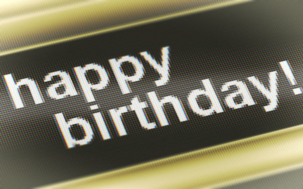 "Happy birthday"in het scherm. 3D illustratie. - Foto, afbeelding