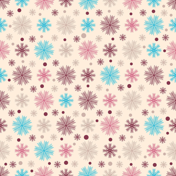 Seamless Christmas pattern with a pattern of snowflakes. - Vector, Image