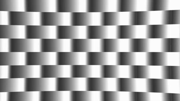 Lus optische illusie lichteffect van metalen ringen gestapeld bovenop elkaar, zwart-wit. - Video