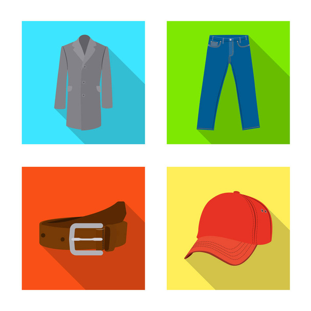 Vector illustration of man and clothing symbol. Collection of man and wear stock vector illustration. - Vektor, Bild
