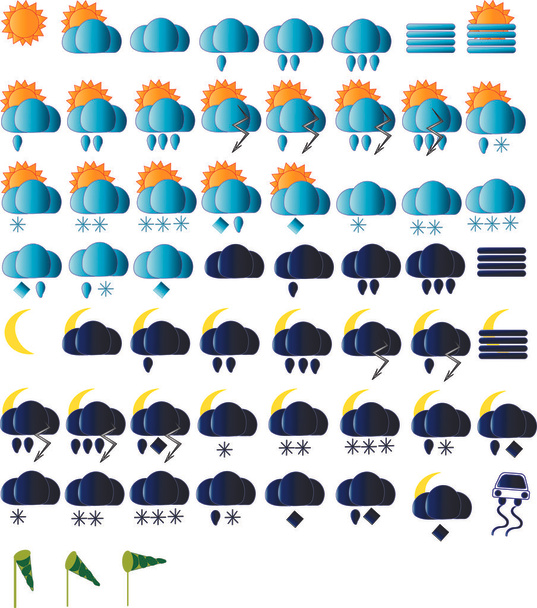 Weather icons - Vettoriali, immagini