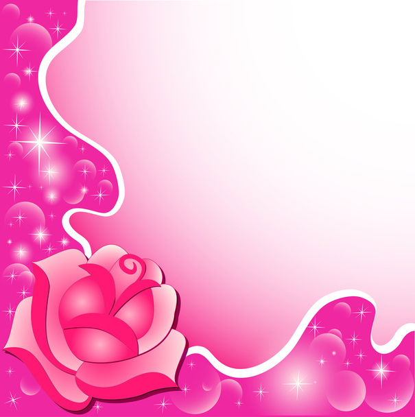 of the background with the rose and the stars - Vector, Imagen