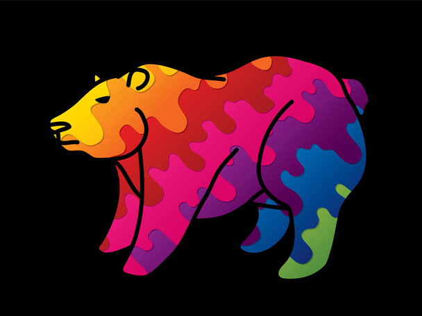 Big Bear Standing cartoon graphic vector. - Vector, Imagen