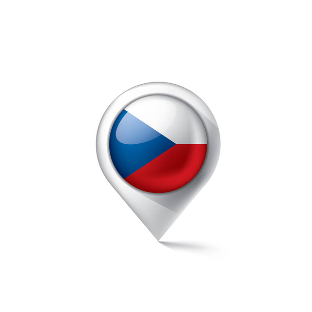 Csehország zászló, egy fehér háttér vektor illusztráció - Vektor, kép