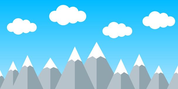 Silhouette mountain with cloud  stock vector - Διάνυσμα, εικόνα
