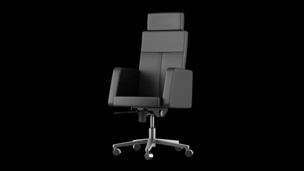Modern ofis sandalye döngü siyah arka plan üzerinde döndürme - Video, Çekim