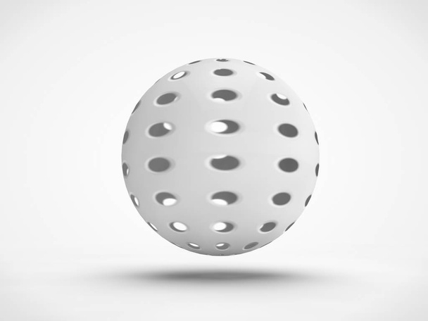 孤立した多くの穴にボールのイメージ。3 d レンダリング - 写真・画像