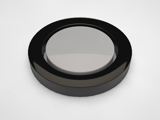 As arruelas cinza imagem, botões no centro do anel preto. 3D renderização em fundo branco
. - Foto, Imagem