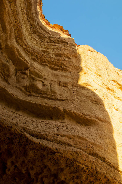 Canyon wall with detail of water erosion marks. Namibe. Angola. Africa. - Photo, Image