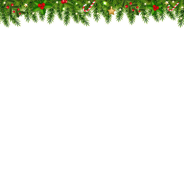 Christmas Garland Transparent White Background With Gradient Mesh, Vector Illustration - Vector, afbeelding