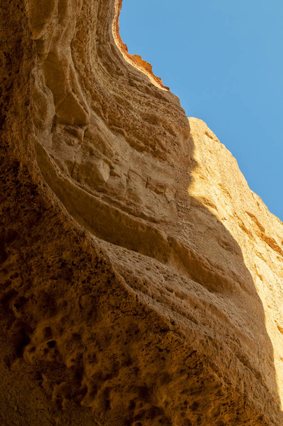Canyon wall with detail of water erosion marks. Namibe. Angola. Africa. - Photo, Image