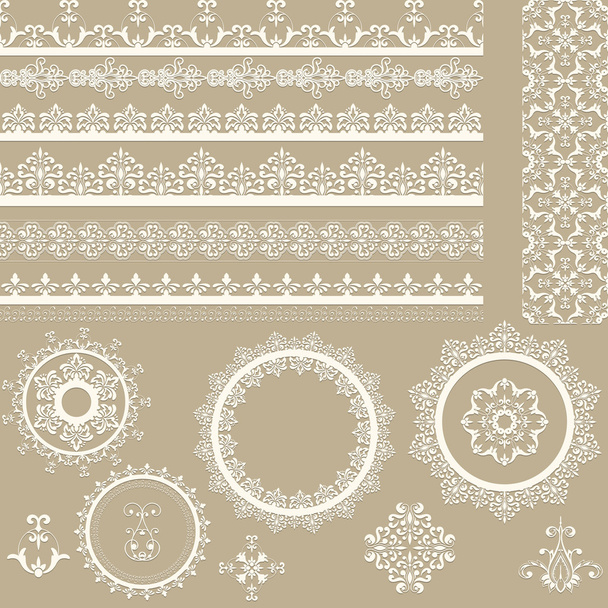 vector Lacy Ribbons, Napkins, and Design Elements - Διάνυσμα, εικόνα