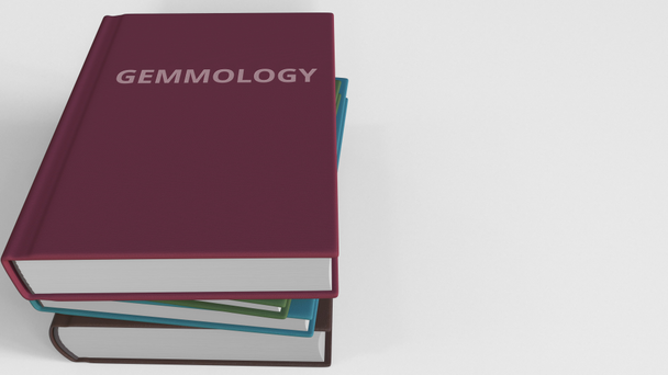 Gemoloji kitap yığını. 3D animasyon - Video, Çekim