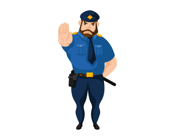 Moderna ilustración de carácter oficial de policía
 - Vector, imagen
