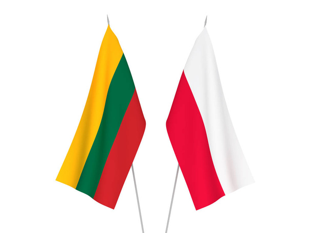 Litvánia és Lengyelország zászlók - Fotó, kép