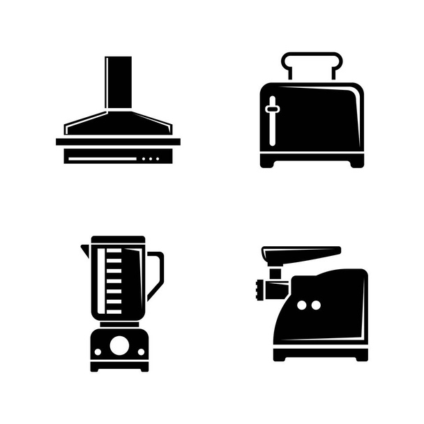 Haushaltsgeräte, Geschirr. einfache verwandte Vektorsymbole - Vektor, Bild